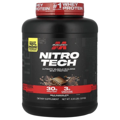 MuscleTech - Nitro-Tech™ Whey Protein | Milk Chocolate | 4 lbs (1.81 kg)