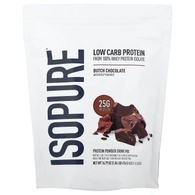 Isopure - Low Carb Protein Powder | Dutch Chocolate | 1.04 lb (476 g)