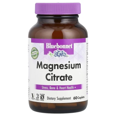 Bluebonnet Nutrition - Magnesium Citrate | 60 Caplets (200 mg per Caplet)