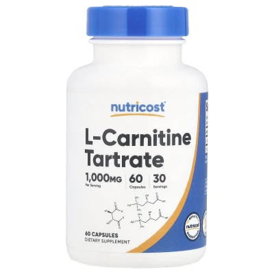 Nutricost L-Carnitine Tartrate 60 Capsules (500 mg per Capsule)