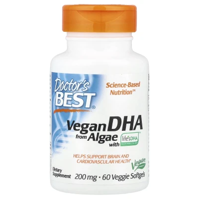Doctor's Best - Vegan DHA from Algae with Life's DHA™ | 200 mg | 60 Veggie Softgels