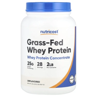 Nutricost - Grass-Fed Whey Protein | Unflavoured | 2 lb (907 g)