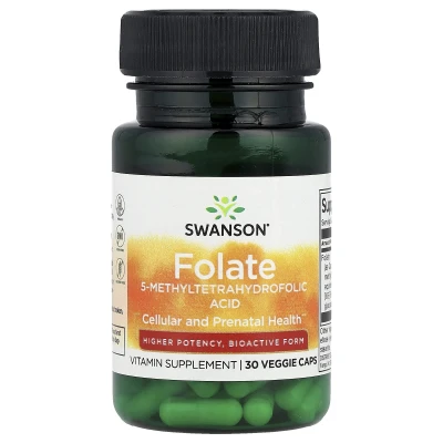 Swanson - Folate | 30 Veggie Caps (1360 mcg DFE per Cap)