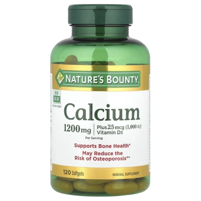 Nature's Bounty Calcium Plus 120mg Vitamin D3 Dietary Supplement 120 Softgels