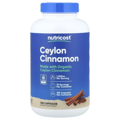 Nutricost - Ceylon Cinnamon | 150 Capsules (600 mg per Capsule)