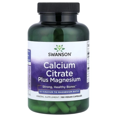 Swanson - Calcium Citrate Plus Magnesium | 150 Vegan Capsules