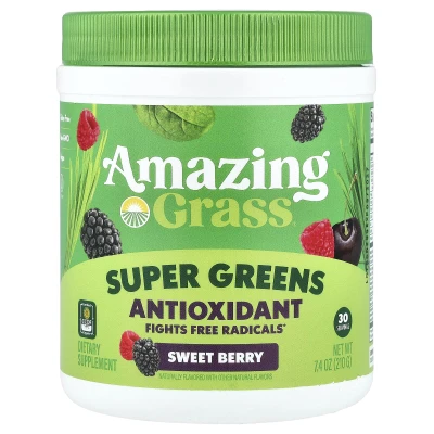 Amazing Grass - Super Greens Antioxidant | Sweet Berry | 7.4 oz (210 g)