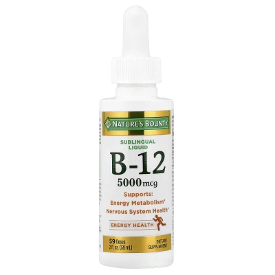 Nature's Bounty B-12 Sublingual Liquid 5000mcg 2 fl oz (59 ml)