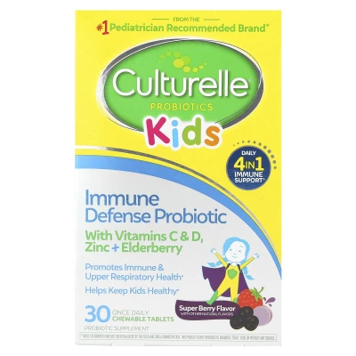 Culturelle - Kids | Probiotics | Immune Defence | Super Berry | 30 Once Daily Chewable Tablets