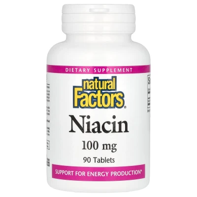 Natural Factors - Niacin | 100 mg | 90 Tablets