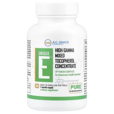 A.C. Grace Company - Unique E® | High Gamma Mixed Tocopherol Concentrate | 30 Softgels