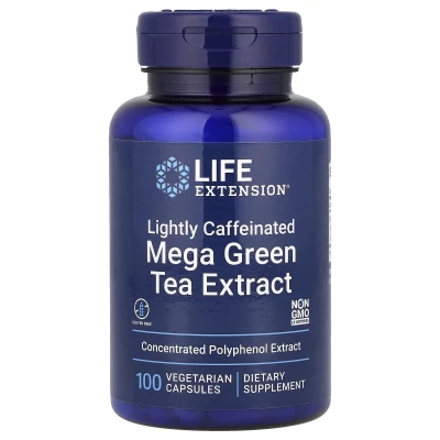 Life Extension - Mega Green Tea Extract | Lightly Caffeinated | 100 Vegetarian Capsules (725 mg per Capsule)