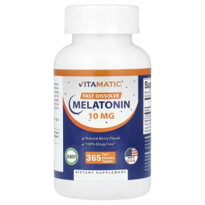 Vitamatic - Melatonin | Berry | 10 mg | 365 Fast Dissolve Tablets