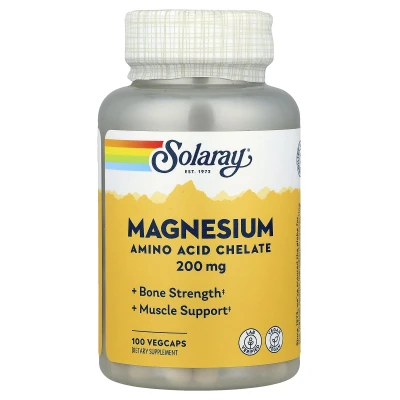 Solaray - Magnesium | 200 mg | 100 VegCaps