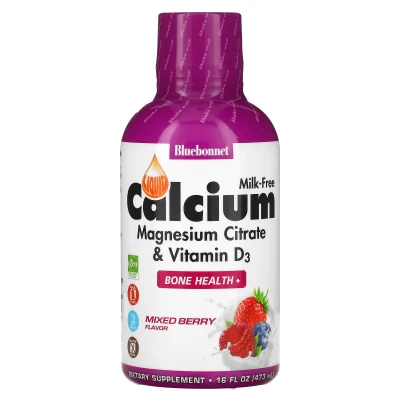 Bluebonnet Nutrition - Liquid Calcium Magnesium Citrate & Vitamin D3 | Mixed Berry | 16 fl oz (473 ml)