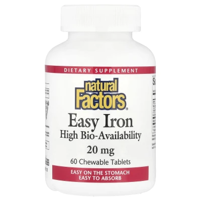 Natural Factors - Easy Iron | 60 Chewable Tablets