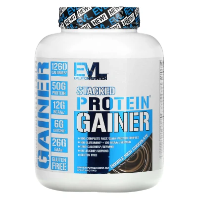 EVLution Nutrition - Stacked Protein Gainer | Double Rich Chocolate | 6 lbs (2.72 kg)