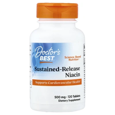Doctor's Best - Slow-Release Niacin | 500 mg | 120 Tablets