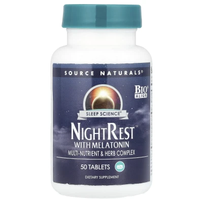 Source Naturals - NightRest™ with Melatonin | 50 Tablets