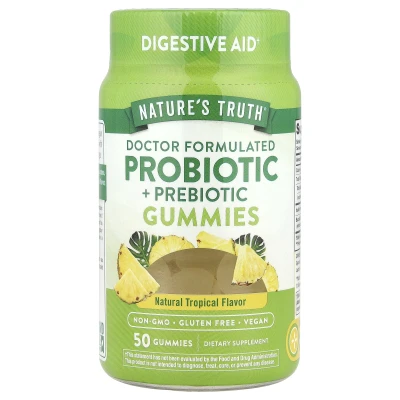 Nature's Truth - Probiotic + Prebiotic Gummies | Natural Tropical | 50 Gummies