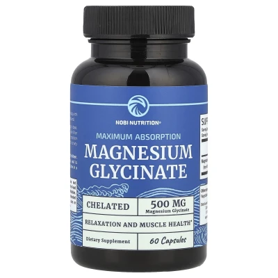 Nobi Nutrition - Magnesium Glycinate | Maximum Absorption | 60 Capsules (250 mg per Capsule)