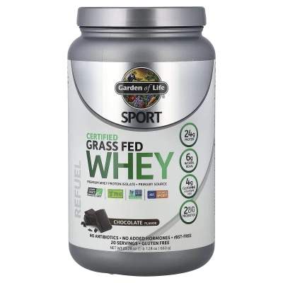 Garden of Life - Sport | Certified Grass Fed Whey | Chocolate | 1 lb 7.28 oz (660 g)