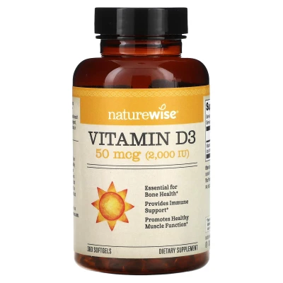 NatureWise - Vitamin D3 | 50 mcg (2000 IU) | 360 Softgels