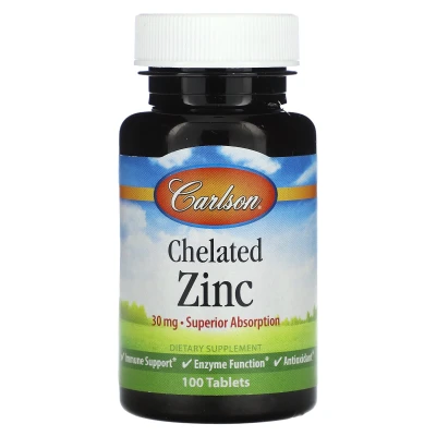 Carlson - Chelated Zinc | 30 mg | 100 Tablets