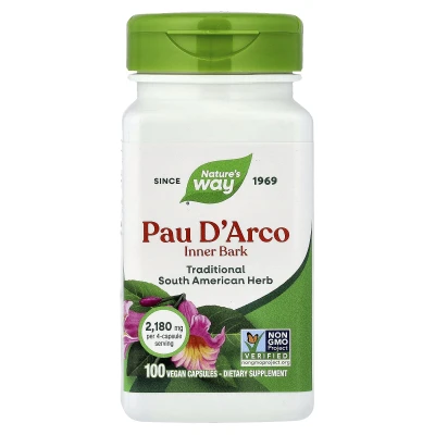 Nature's Way - Pau D'Arco | Inner Bark | 100 Vegan Capsules (0.54 mg per Capsule)
