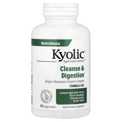 Kyolic - Aged Garlic Extract™ | Cleanse & Digestion | Formula 102 | 200 Veggie Tablets