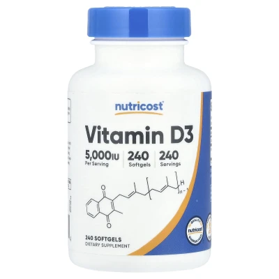 Nutricost - Vitamin D3 | 125 mcg (5000 IU) | 240 Softgels