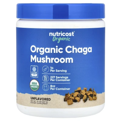 Nutricost - Organic Chaga Mushroom | Unflavoured | 227 g (8.1 oz)