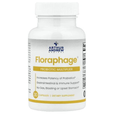 Arthur Andrew Medical - Floraphage® | Probiotic Multiplier | 30 Capsules (1000000 PFUs per Capsule)