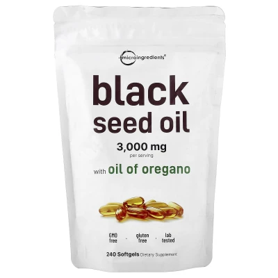 Micro Ingredients - Black Seed Oil With Oil of Oregano | 240 Capsules