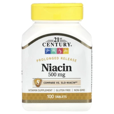 21st Century - Prolonged Release Niacin | 500 mg | 100 Tablets