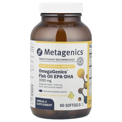 Metagenics - OmegaGenics® Fish Oil EPA-DHA | Natural Lemon | 1000 mg | 60 Softgels
