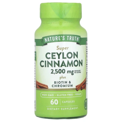 Nature's Truth - Super Ceylon Cinnamon Plus Biotin & Chromium | 60 Capsules