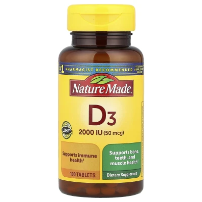 Nature Made - Vitamin D3 | 50 mcg (2000 IU) | 100 Tablets