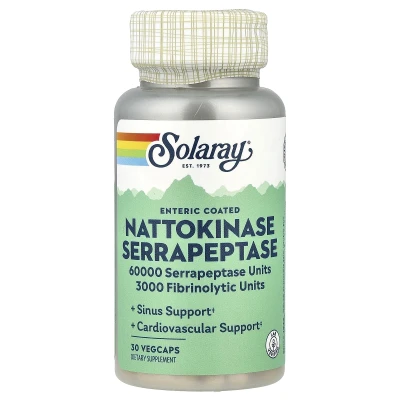Solaray - Nattokinase Serrapeptase | Enteric Coated | 30 VegCaps