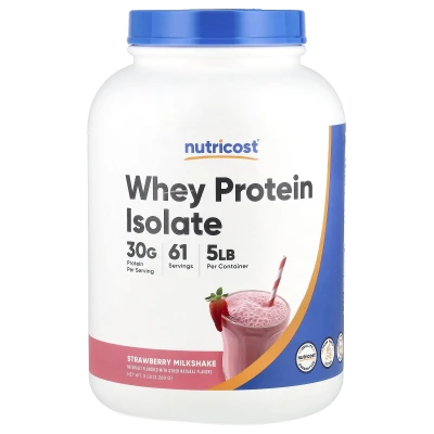 Nutricost - Whey Protein Isolate | Strawberry Milkshake | 5 lb (2 | 268 g)