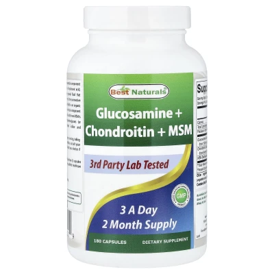 Best Naturals - Glucosamine + Chondroitin + MSM | 180 Capsules