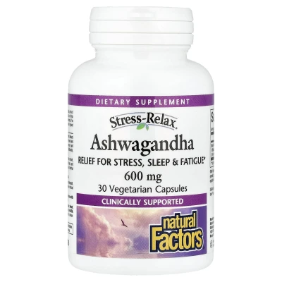 Natural Factors - Stress-Relax® | Ashwagandha | 600 mg | 30 Vegetarian Capsules