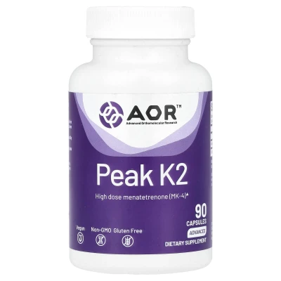 Advanced Orthomolecular Research AOR - Peak K2 | 15 mg | 90 Capsules