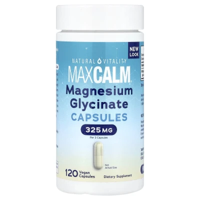 Natural Vitality - MaxCALM® | Magnesium Glycinate | 120 Vegan Capsules (108 mg per Capsule)