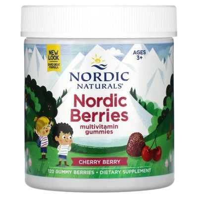 Nordic Naturals - Nordic Berries Multivitamin Gummies | Ages 3+ | Cherry Berry | 120 Gummy Berries