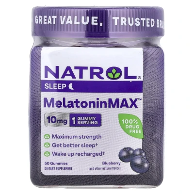 Natrol - MelatoninMax™ | Blueberry | 10 mg | 50 Gummy Sweets