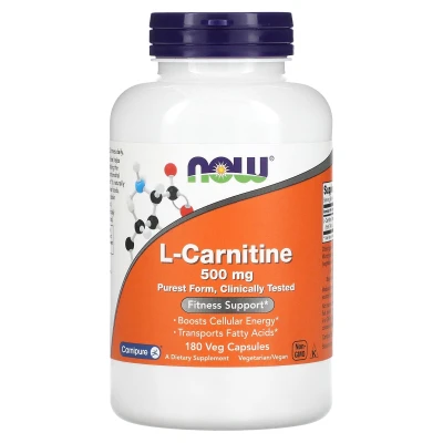 NOW Foods - L-Carnitine | 500 mg | 180 Veg Capsules