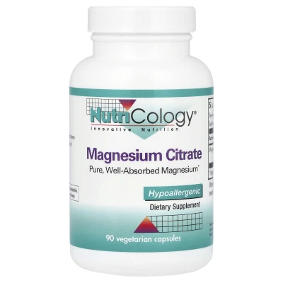 Nutricology - Magnesium Citrate | 90 Vegetarian Capsules (170 mg per Capsule)