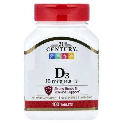 21st Century - Vitamin D3 | 10 mcg (400 IU) | 100 Tablets