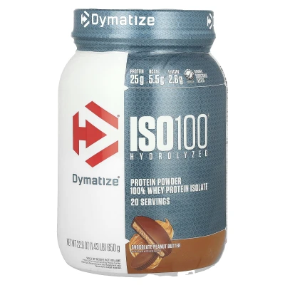 Dymatize - ISO100® Hydrolysed | 100% Whey Protein Isolate | Chocolate Peanut Butter | 1.43 lb (650 g)